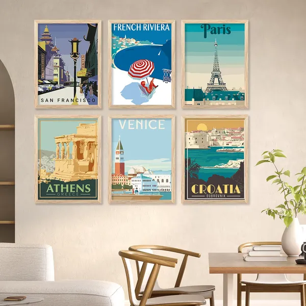 Multicolor_Retro_Theme_Wall_Poster_With_Frame_For_Room_Wall_Decor_Wall_Art_Painting_For_Living_Room_Bedroom_(13X17_Inch)_Pack_Of_6