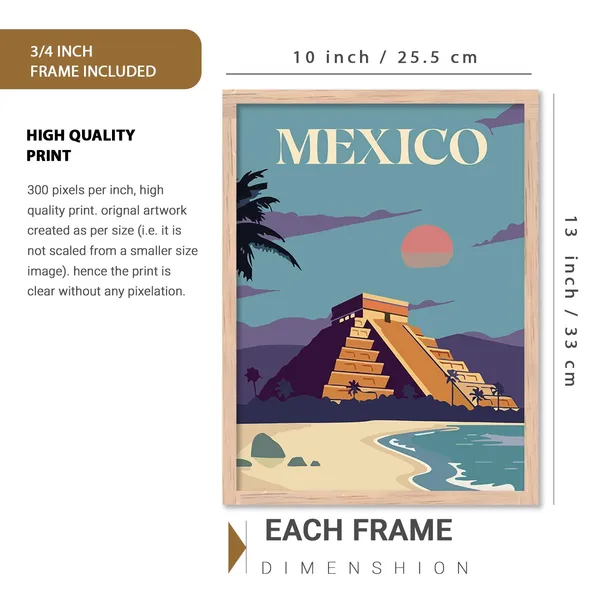 Multicolor_Travel_Theme_Wall_Poster_With_Frame_Retro_Frames_City_View_Wall_Painting_For_Wall_Decoration_(13X17_Inch)_Pack_Of_6