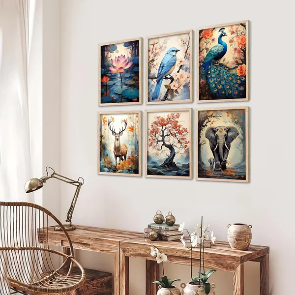 Multicolor_Premium_Digital_Traditional_Art_Paintings_With_Frame_For_Home_Decor_Painting_For_Wall_Decoration_Wall_Painting_For_Living_Room_Bedroom_Hotel_Wall_Decor_Pack_Of_6_(13X17,_Wall_Decor_For_Living_Room)