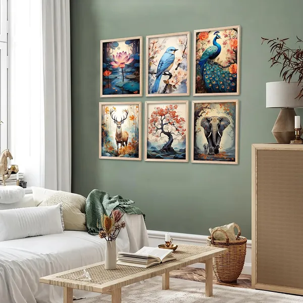 Multicolor_Premium_Digital_Traditional_Art_Paintings_With_Frame_For_Home_Decor_Painting_For_Wall_Decoration_Wall_Painting_For_Living_Room_Bedroom_Hotel_Wall_Decor_Pack_Of_6_(13X17,_Wall_Decor_For_Living_Room)