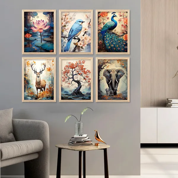 Multicolor_Premium_Digital_Traditional_Art_Paintings_With_Frame_For_Home_Decor_Painting_For_Wall_Decoration_Wall_Painting_For_Living_Room_Bedroom_Hotel_Wall_Decor_Pack_Of_6_(13X17,_Wall_Decor_For_Living_Room)