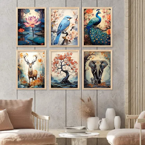 Multicolor_Premium_Digital_Traditional_Art_Paintings_With_Frame_For_Home_Decor_Painting_For_Wall_Decoration_Wall_Painting_For_Living_Room_Bedroom_Hotel_Wall_Decor_Pack_Of_6_(13X17,_Wall_Decor_For_Living_Room)