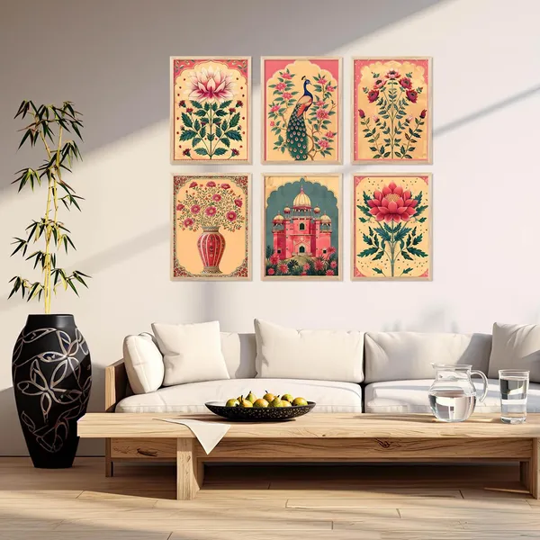 Multicolor_Traditional_Indian_Pichwai_Wall_Art_Paintings_With_Frame_For_Home_Decor_Wall_Painting_For_Living_Room_Bedroom_Office_Room_Decor_Painting_For_Wall_Decoration_(13X17_Inch)
