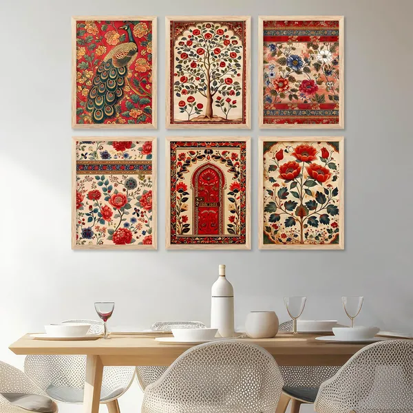 Multicolor_Traditional_Indian_Pichwai_Wall_Art_Poster_With_Frame_Wall_Decor_Paintings_Traditional_Wall_Paintings_For_Office_Home_Decor_Wall_Frame_With_Glass_(13X17_Inch)
