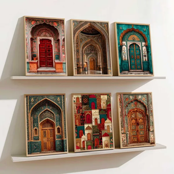 Multicolor_Traditional_Indian_Wall_Art_Paintings_Wall_Posters_With_Frames_Wall_Painting_For_Living_Room_Home_Room_Bedroom_Office_Wall_Decor_Set_Of_6_(13X17_Inch)