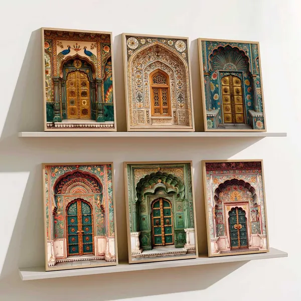 Multicolor_Indian_Art_Traditional_Wall_Painting_For_Home_Room_Bedroom_Office_Wall_Decor_Wall_Poster_With_Frames_Set_Of_6_(13X17_Inch)