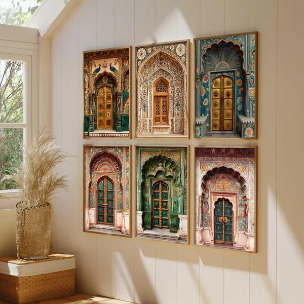 Multicolor_Indian_Art_Traditional_Wall_Painting_For_Home_Room_Bedroom_Office_Wall_Decor_Wall_Poster_With_Frames_Set_Of_6_(13X17_Inch)
