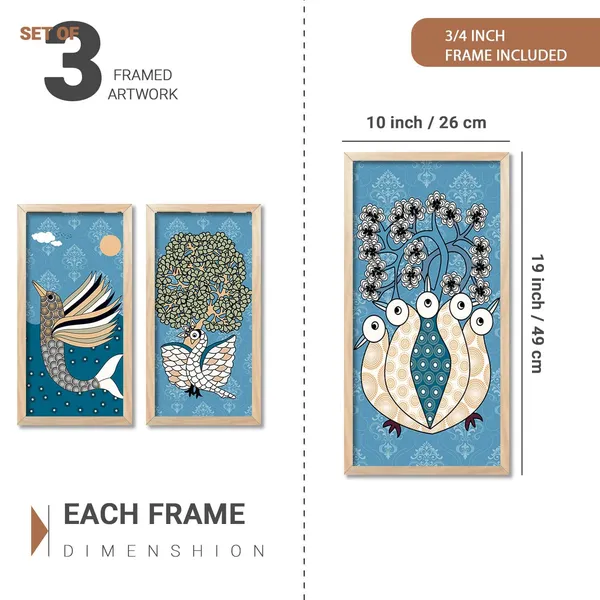 Multicolor_Madhubani_Art_Painting_With_Frame_For_Living_Room_Painting_For_Wall_Decoration_Hanging_Frames_Traditional_Indian_Art_Pichwai_Wall_Decor_Paintings_(Set_Of_3)_(10X19_Inch)