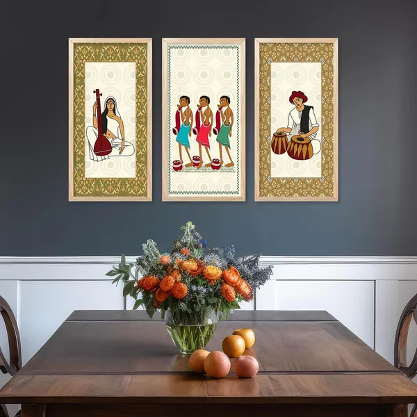 Multicolor_Madhubani_Art_Painting_With_Frame_For_Living_Room_Office_Traditional_Indian_Art_Pichwai_Wall_Decor_Paintings_Painting_For_Wall_Decoration_(Set_Of_3)_(10X19_Inch)