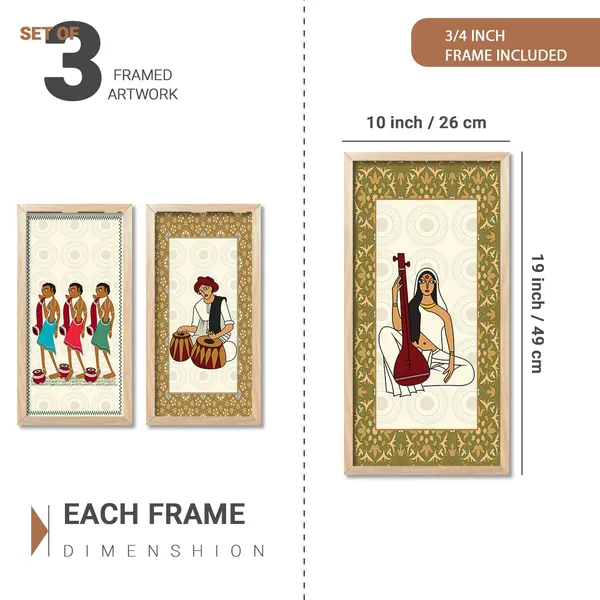 Multicolor_Madhubani_Art_Painting_With_Frame_For_Living_Room_Office_Traditional_Indian_Art_Pichwai_Wall_Decor_Paintings_Painting_For_Wall_Decoration_(Set_Of_3)_(10X19_Inch)