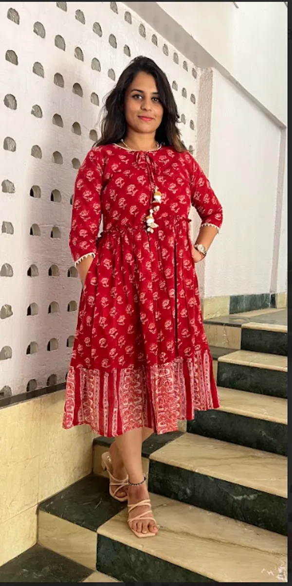 Red_Mull_Block_Printed_Dress_For_Women