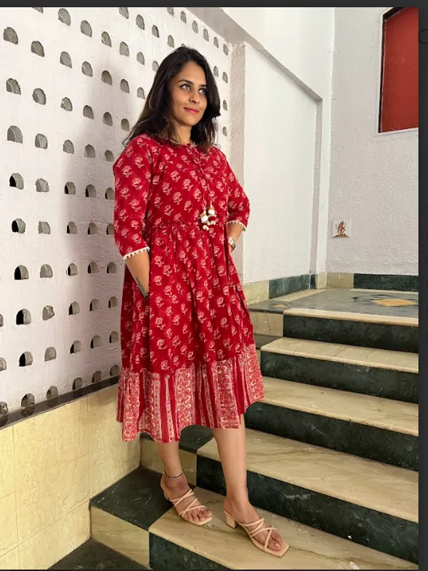 Red_Mull_Block_Printed_Dress_For_Women