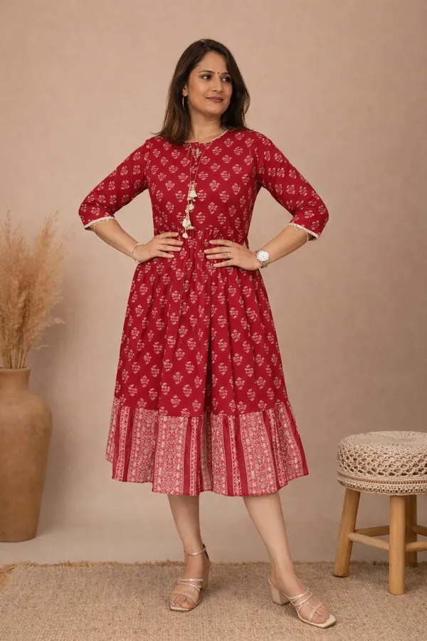 Red_Mull_Block_Printed_Dress_For_Women