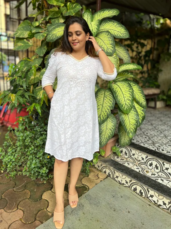 White_Jacquard_Cotton_Jacquard_Brasso_Dress_For_Women
