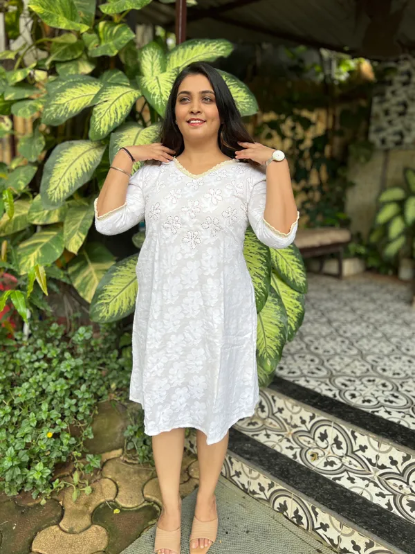 White_Jacquard_Cotton_Jacquard_Brasso_Dress_For_Women
