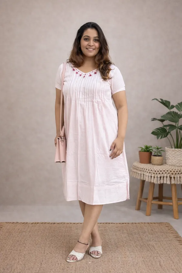 Pink_Mull_Pleats_Dress_For_Women