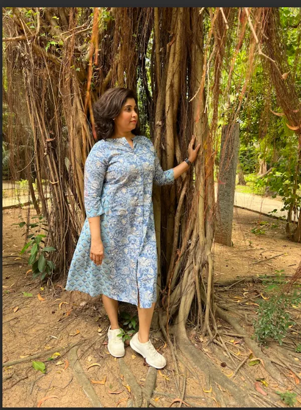 Blue_Mull_Hand_Block_Printed_Dress_For_Women