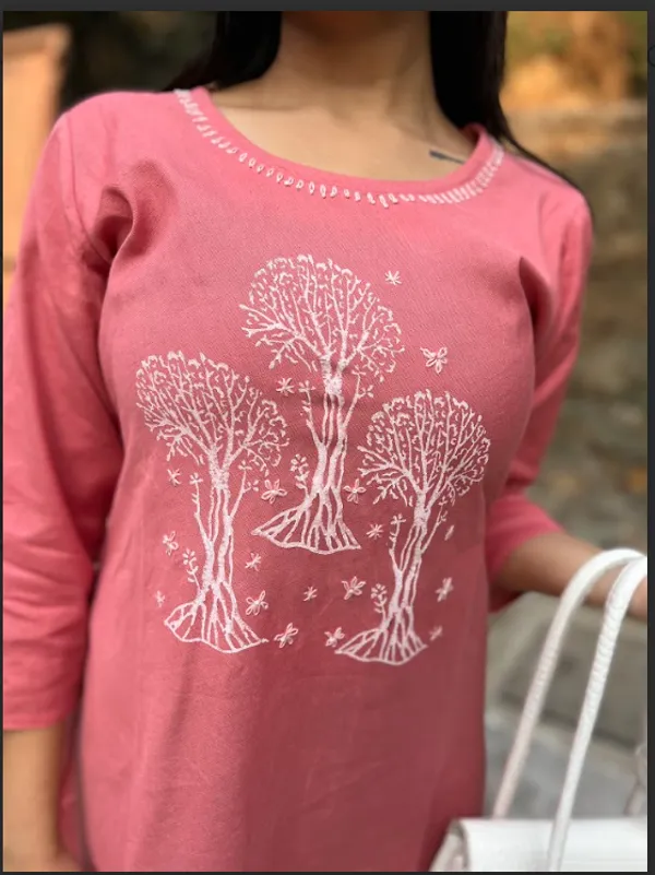 Coral_Cotton_Flex_Coral_Asymmetrical_Wish_Tree_Dress_For_Women