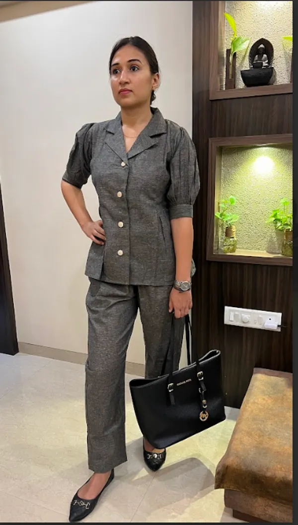 Brown_Cotton_Flex_Pant_Suit_Co-ord_Set_For_Women