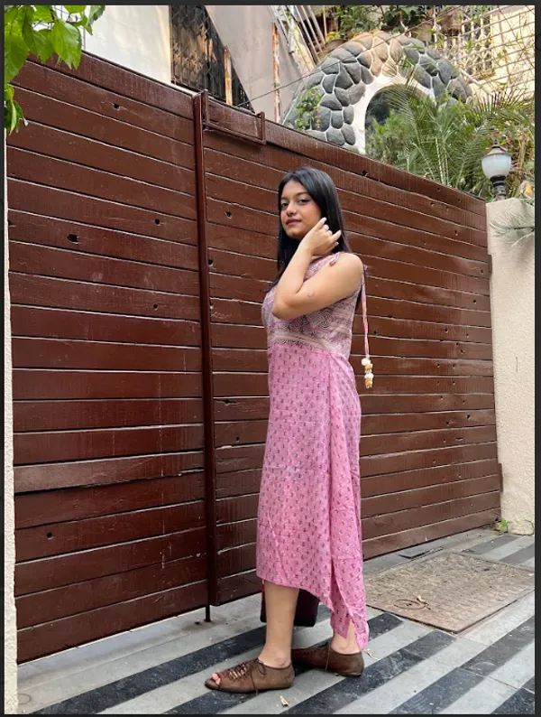 Pink_Mull_Singlet_Asymmetrical_Dress_For_Women