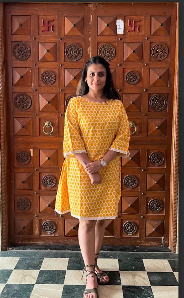 Yellow_Cambric_Sunflower_Button_Dress_For_Women