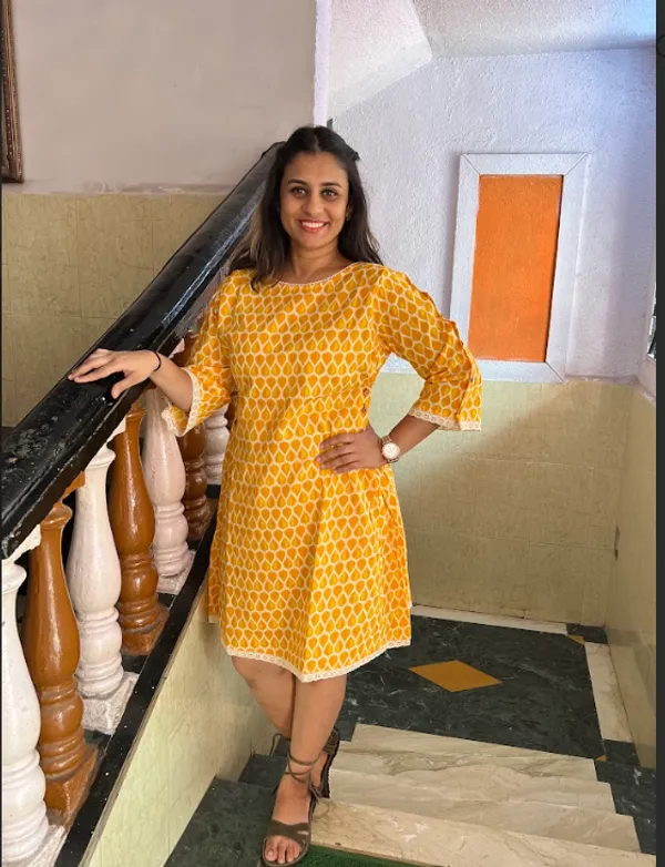Yellow_Cambric_Sunflower_Button_Dress_For_Women