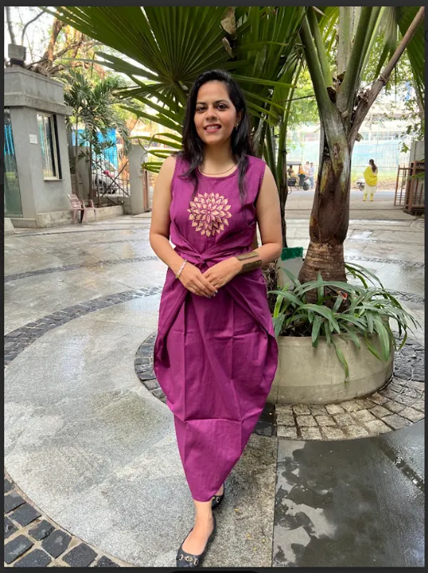 Wine_Cotton_Flex_Overlap_Dress_For_Women