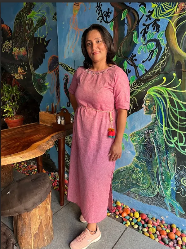 Pink_Handloom_Cotton_Dobby_Tassel_Dress_For_Women