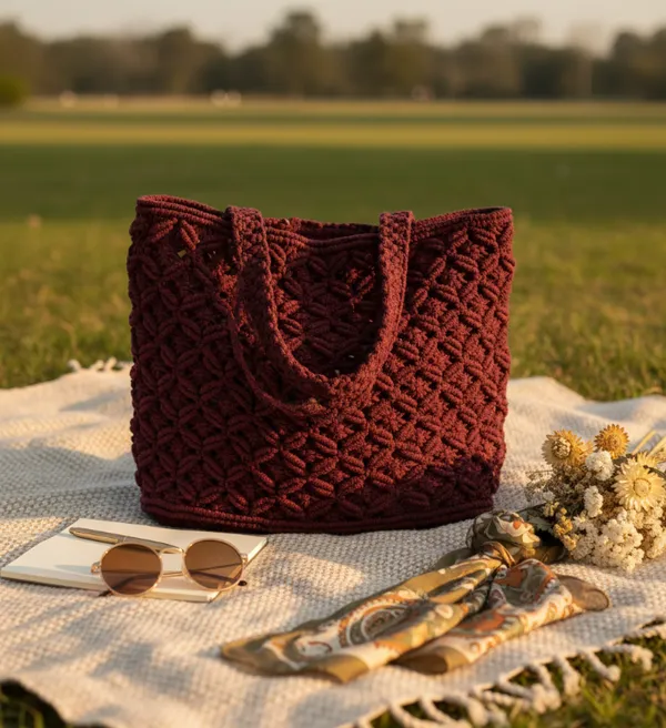 Wine_Woolen_Handmade_Premium_Quality_Tote_Bag