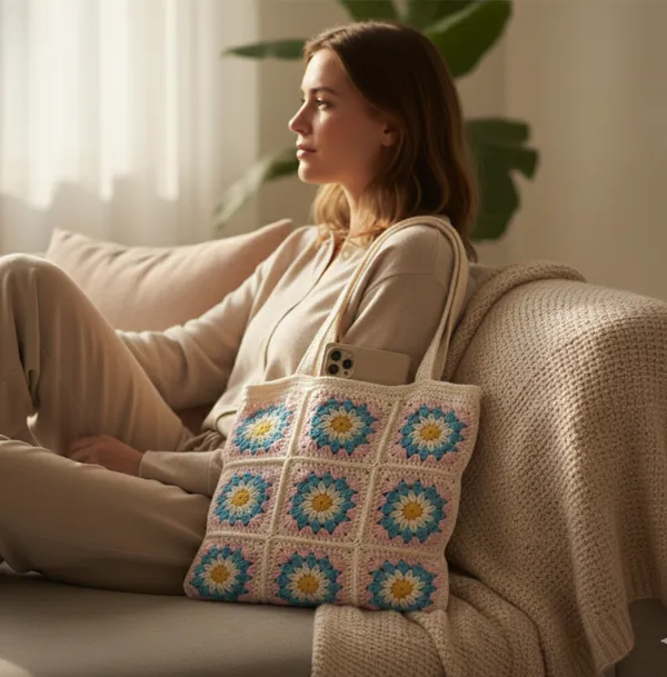 White_Woolen_Handmade_Premium_Quality_Crochet_Shoulder_Bag