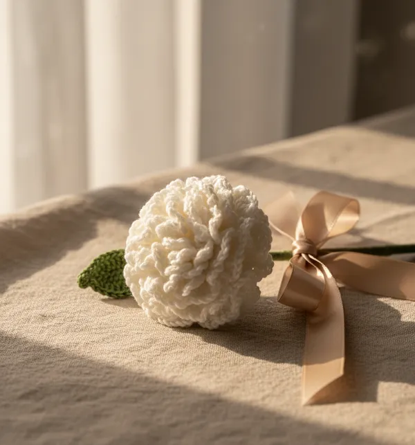 White_Crochet_Carnation_Flower