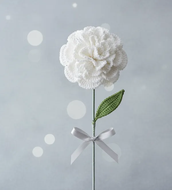 White_Crochet_Carnation_Flower