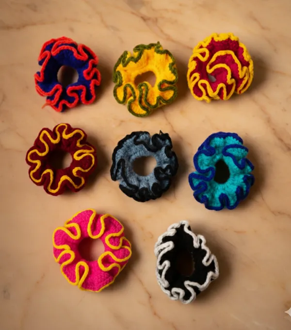 Multi_Color_Handmade__Crochet_Scrunchies_(Set_of_6)
