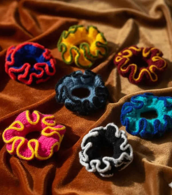 Multi_Color_Handmade__Crochet_Scrunchies_(Set_of_6)