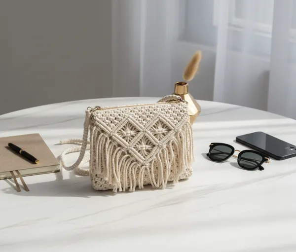 White_Woolen_Handmade_Premium_Quality_Sling_Bag