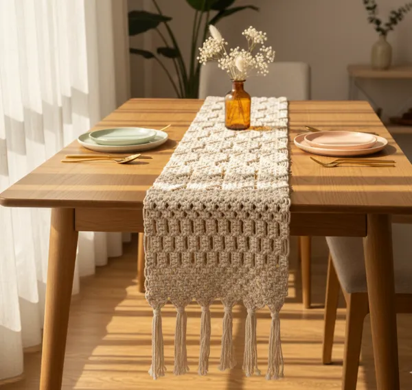 Beige_Handmade_Premium_Quality_Macrame_Table_Runner