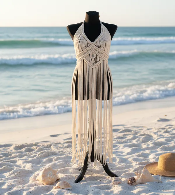 White_Woolen_Handmade_Premium_Quality_Dress