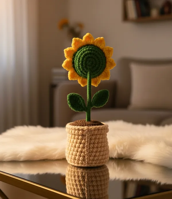 Yellow_Handmade_Premium_Quality_Crochet_Sun_Flower_Pot