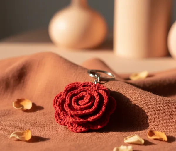 Red_Woolen_Handmade_Premium_Quality_Crochet_Rose_Key_Chain