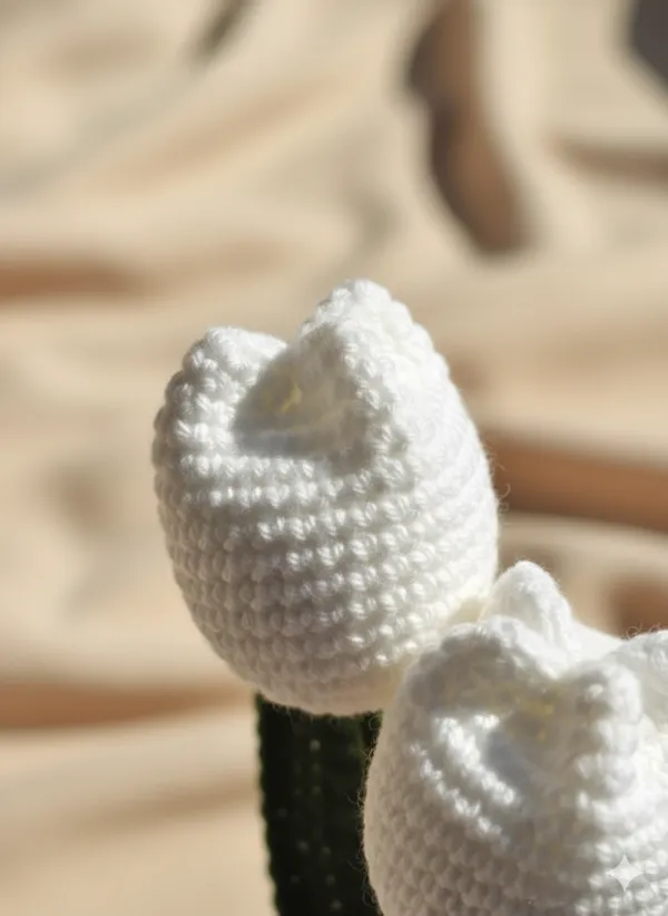 White_Crochet_Tulip_Flower