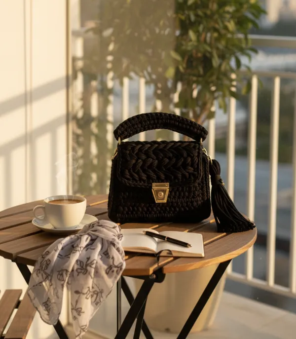 Black_Woolen_Handmade_Premium_Quality_Crochet_Hand_Bag
