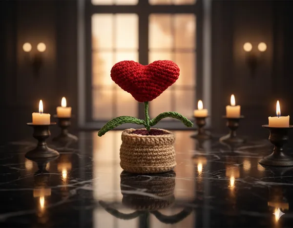 Red_Woolen_Handmade_Premium_Quality_Crochet_Heart_Pot