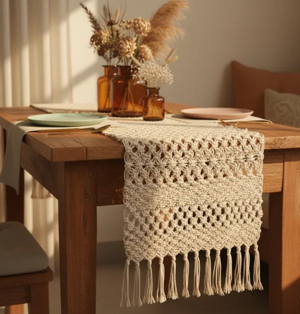 Beige_Handmade_Premium_Quality_Macrame_Table_Runner