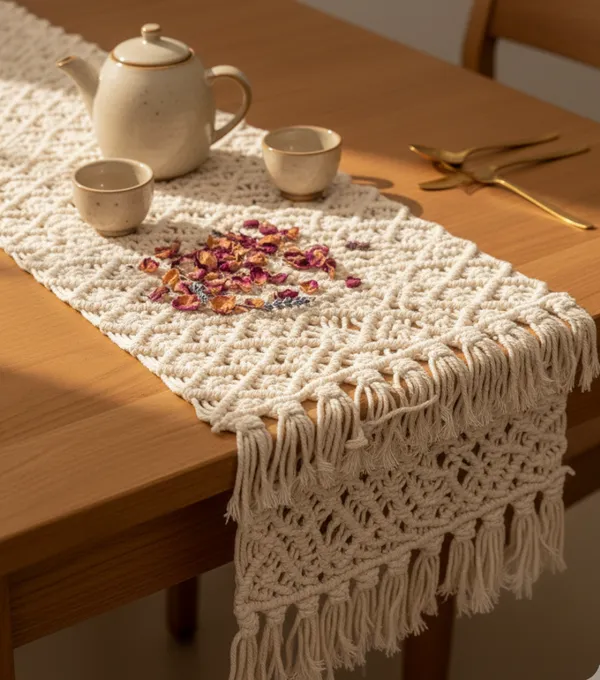 Beige_Handmade_Premium_Quality_Macrame_Table_Runner