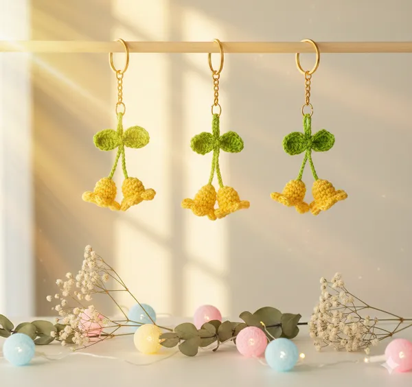 Yellow_Woolen_Handmade_Premium_Quality_Crochet_Charm_Keychain
