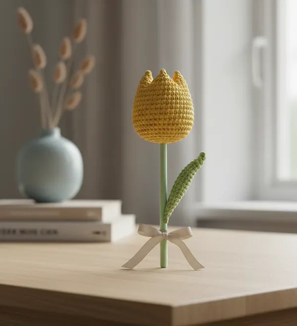 Yellow_Crochet_Tulip_Flower