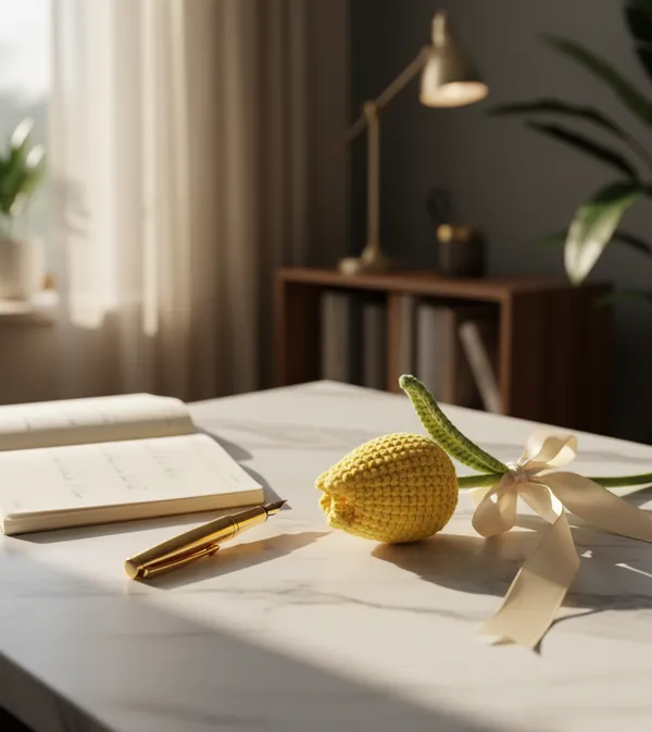 Yellow_Crochet_Tulip_Flower