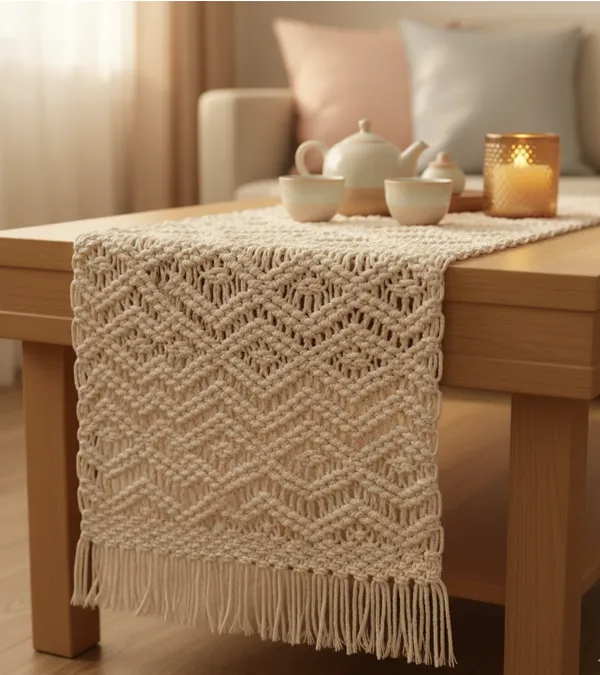 Beige_Handmade_Premium_Quality_Macrame_Table_Runner