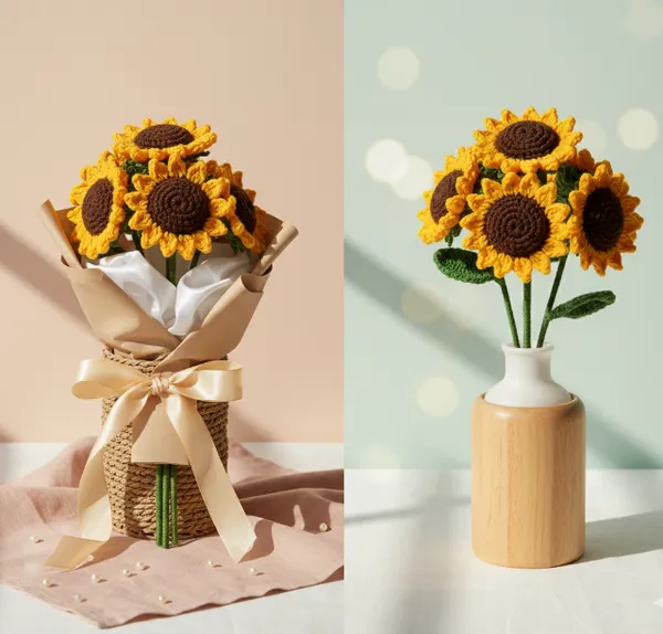 Yellow_Woolen_Handmade_Premium_Quality_Crochet_Sunflower_Stick_Flowers