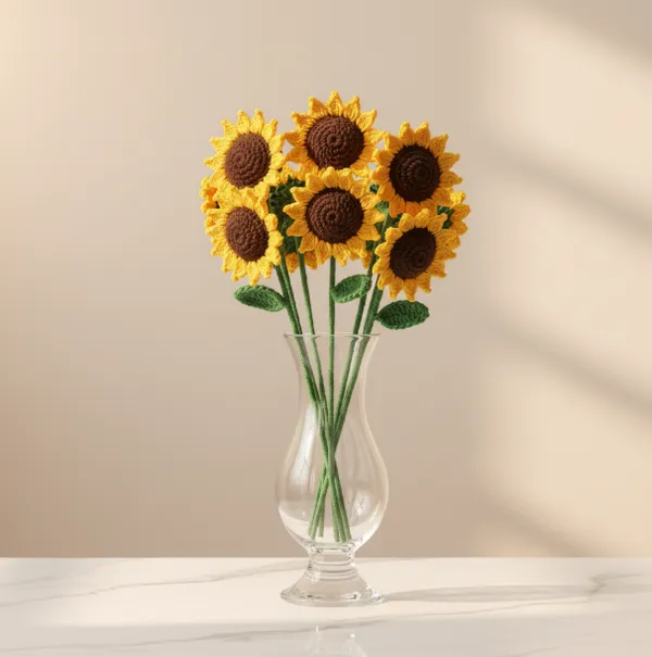 Yellow_Woolen_Handmade_Premium_Quality_Crochet_Sunflower_Stick_Flowers